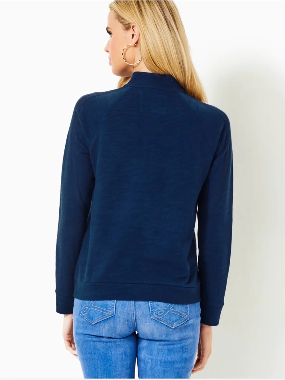 NWT Lilly Pulitzer XXL Ashlee Half-Zip Pullover “Low Tide Navy” - Picture 3 of 7